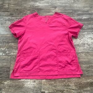 Women's Pink Scrub Top Size Large